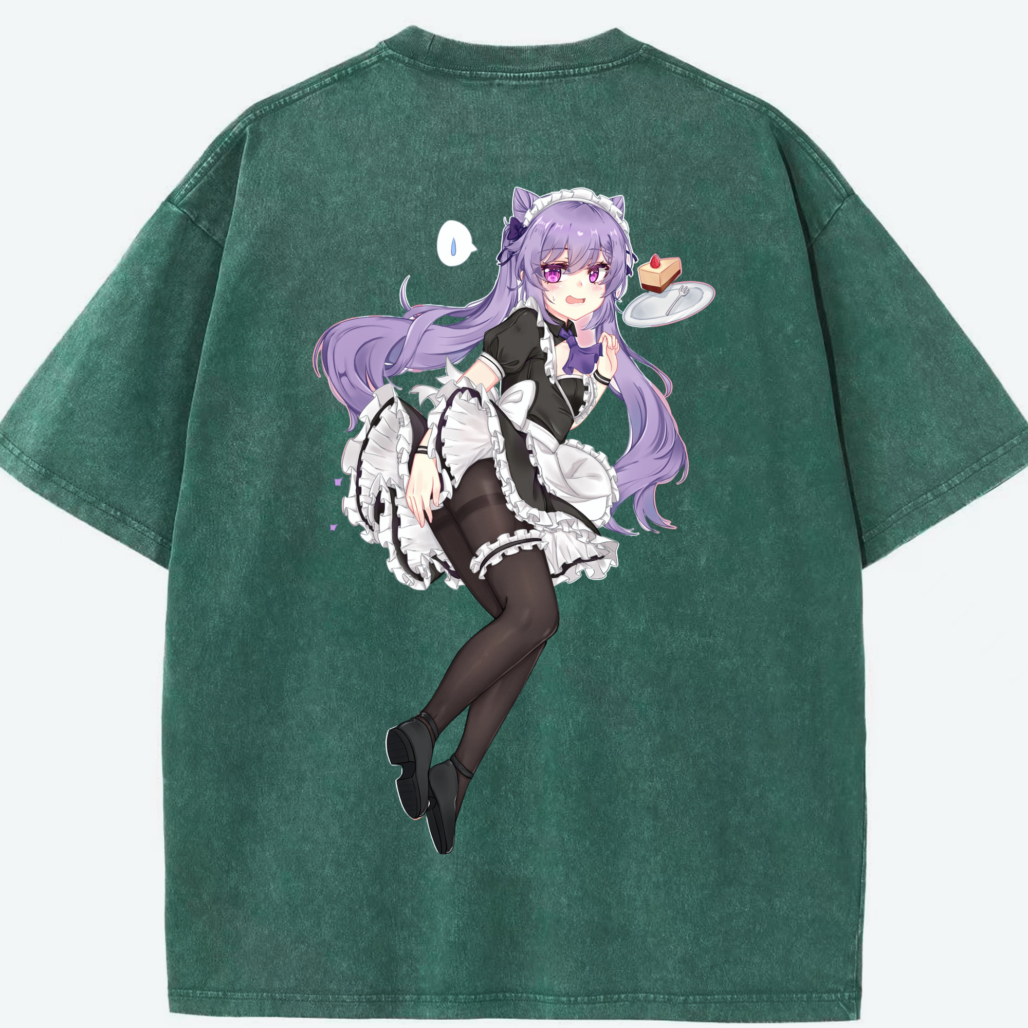げんし神 刻晴 こくせい genshin Kokusei 綿100% ヴィンテージ風 半袖Tシャツ（背面プリント）